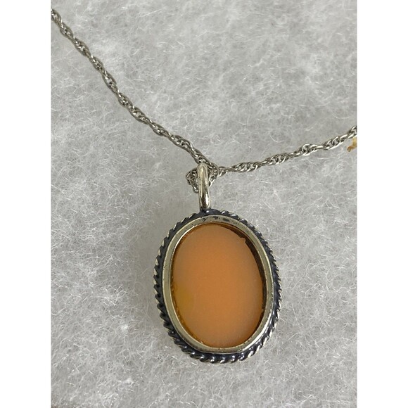 Vintage Sterling Silver 925 Cameo Pendant - Picture 5 of 9